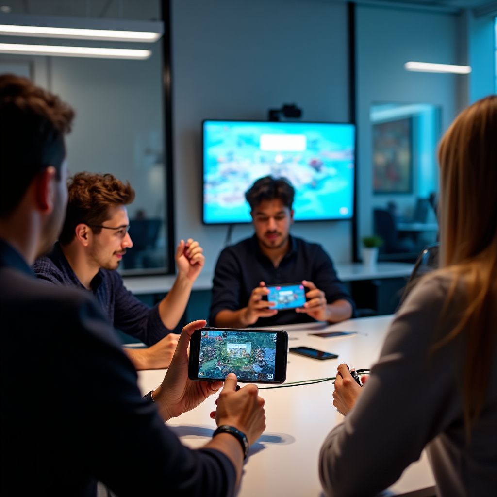 Game testing session at Mouzah headquarters